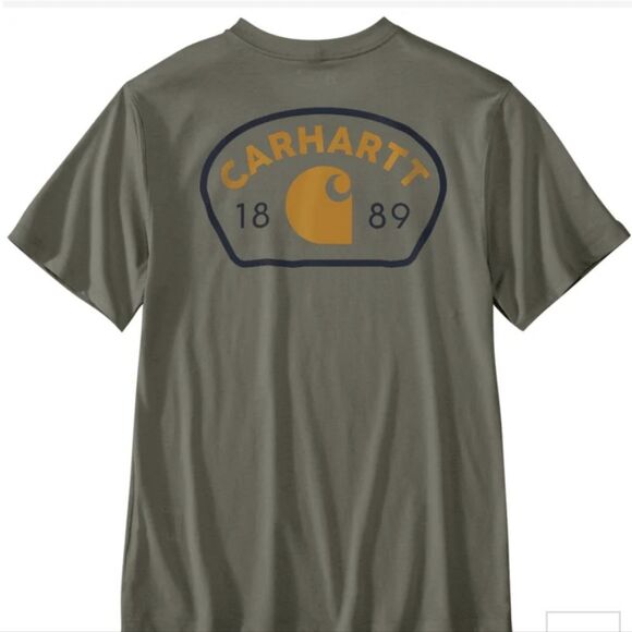 Carhartt Relaxed Fit Lightweight S/S 1889 Graphic T-Shirt-Olive/Carhartt Gold/Na - Picture 1 of 5